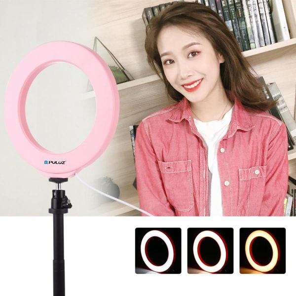 Selfie Ring Light med Tre Färgtemperaturer, USB-driven för Video Vlogging, 4.7 Tum Ring Light