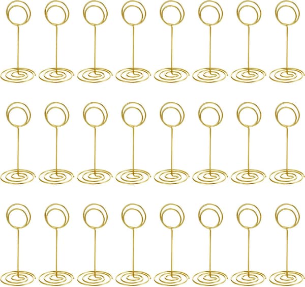 24 Pieces Gold Table Number Holders Wedding Place Card Holders