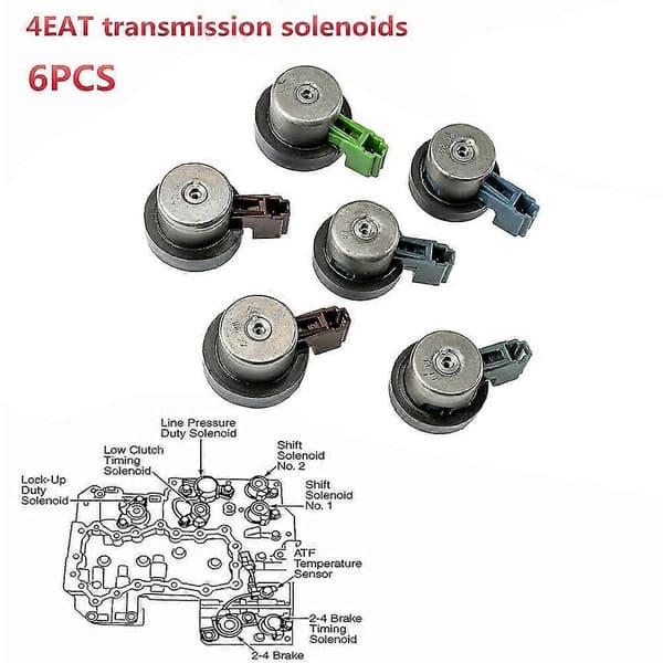 6 st 4EAT transmissionssolenoidsats för Forester 2.5 Outback 31939-AA191 31939AA150 31939AA190