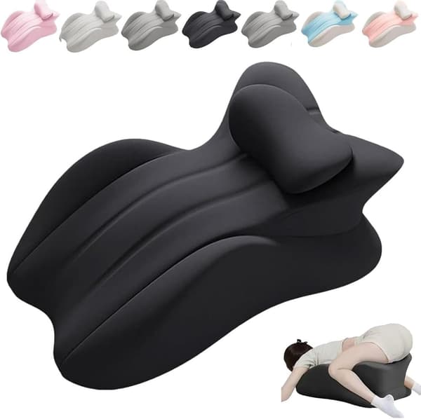 [RM]Large Ergonomic Pillow for Stomach Sleepers, Super Soft Sleeping Pillow with Removable and Washable Cover