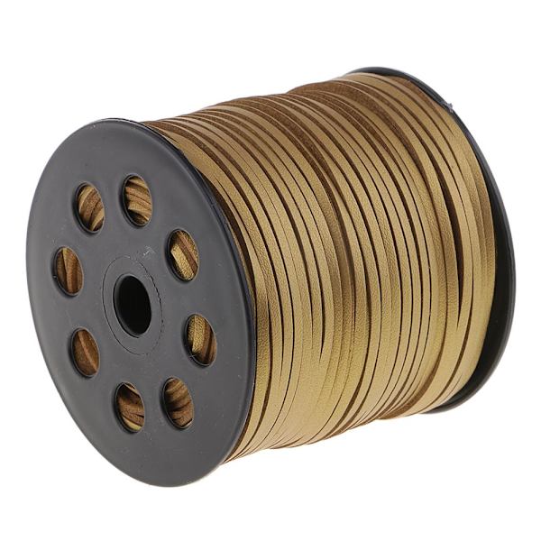 100 Yards Koreanska PU Läderband Platt Tråd 2.6mm Guld