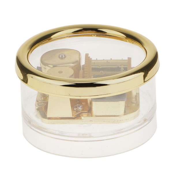 Rund akryl Transparent Wind Up Music Box med Amazing Grace Melody