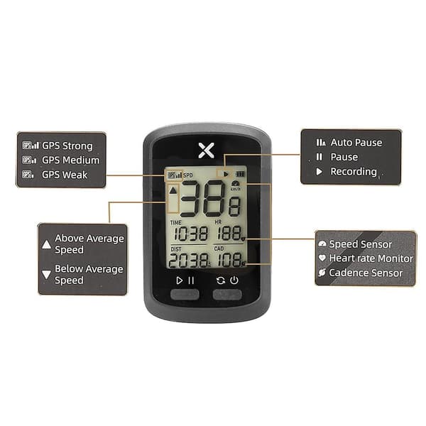 [RM]Bike Computer G+ Wireless GPS Speedometer Waterproof Road Bike MTB Bicycles Backlight BT ANT+ with C