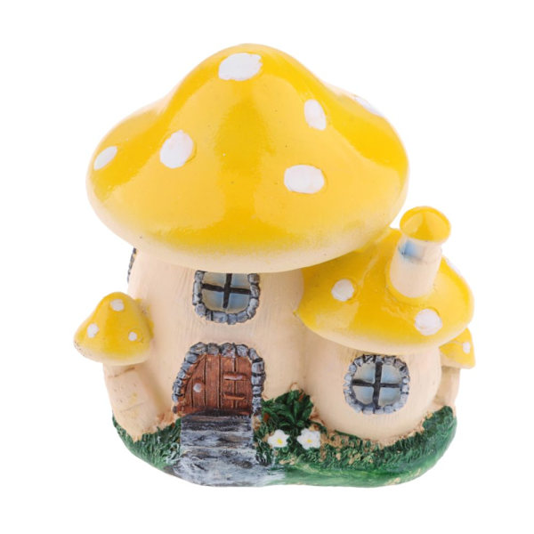 Svampfehus staty miniatyr älvträdgård & terrarium ny 5