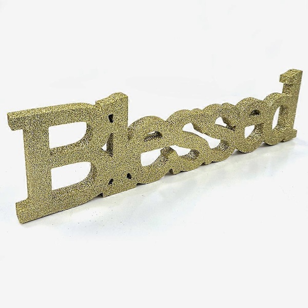 [RM]Gyldig träskylt med texten \"Blessed\" för bröllopsdekoration i rustik design