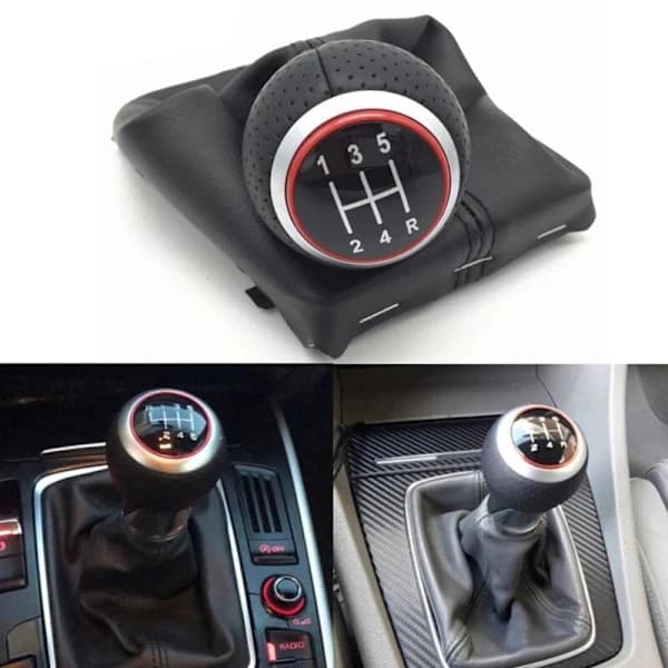 Gear Shift Knob Gear Shift Cover Gaiter Gear Shift Boot for A4 S4 B8 2008-2015 CC 2009 2010 6 Speed
