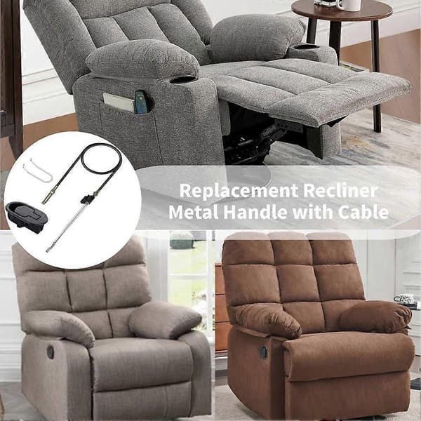 [RM] Universal Replacement Parts for Recliner Handle Lever Cable, Metal Sofa Latch Release Pull Fits Ashley Sofa Chair