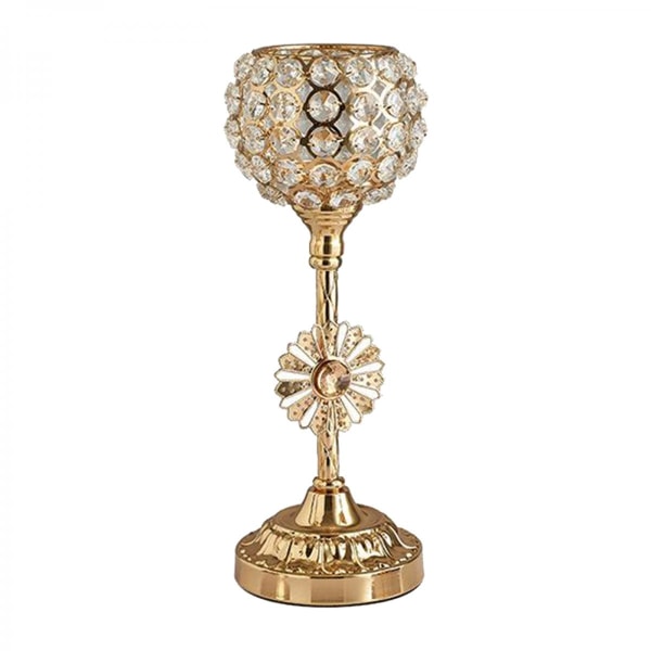 Ljusstake med gyllene kristallblomma, ljusstake, present till vänner S