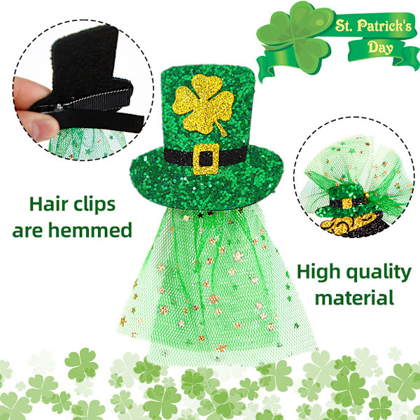 2 st St. Patrick's Day Shamrock Hårspännen Tillbehör Högtidsfest Dekorationer style 2