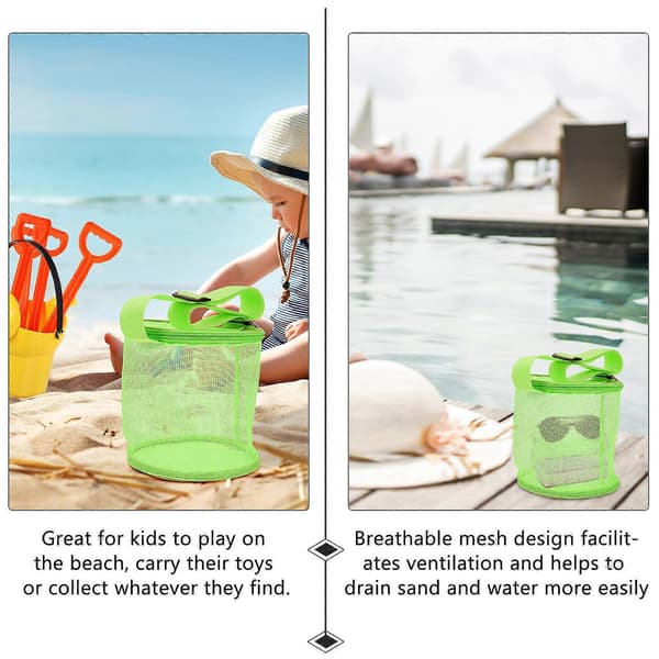 Strandtaske Mesh Opbevaring til Opbevaring af 1 stk. Store Strandposer Grøn PVC