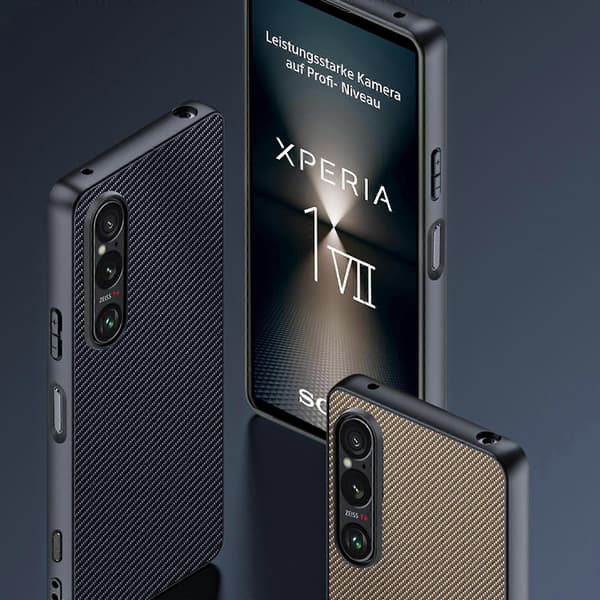 [RM] Ultratunt mobilskal med kolfibertextur Black Yellow For Sony Xperia 1 VII