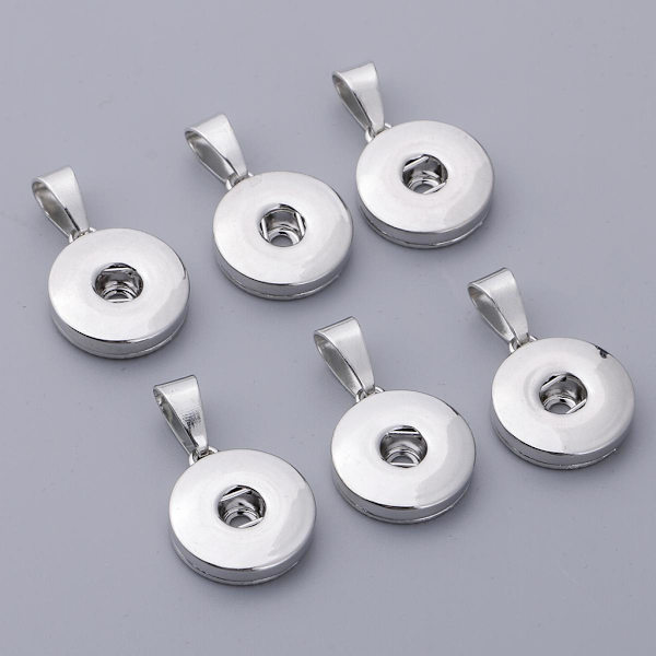 6 set 18/12mm Tryckknappar Bas Hängen för Smyckestillverkning DIY 3cm