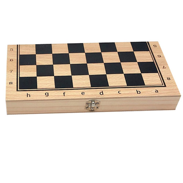 Handgjort Hopfällbart Schackbräde i Trä för Internationellt Resebruk 29x29cm