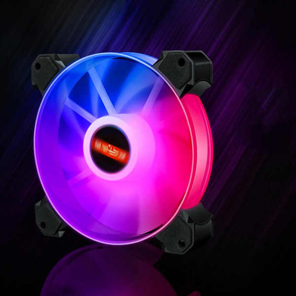 12cm RGB LED PC-chassifläkt Lätt att Installera Hög Hastighet Regnbåge 02