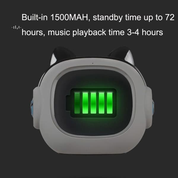 Søt Katt Bluetooth Vekkerklokke Nattlys (Hvit)[RM]