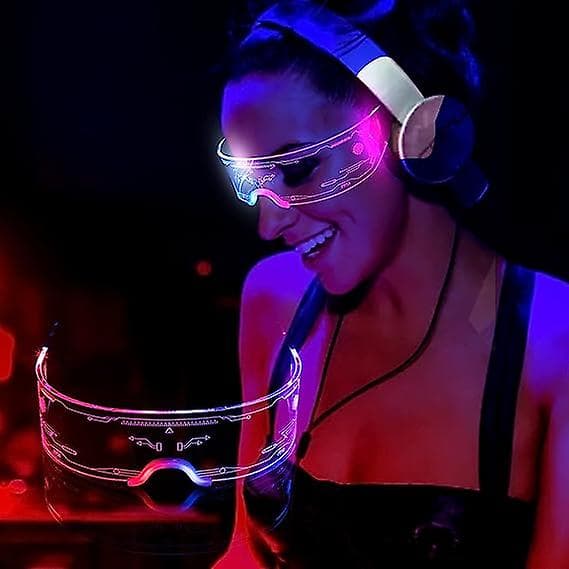 Futuristiska elektroniska solskyddsglasögon