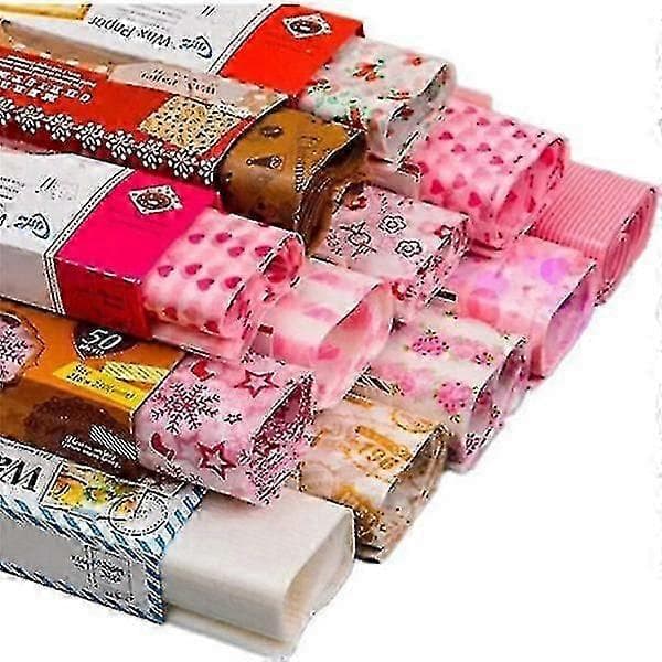 50 st vaxpapper mat picknick pappersfoder fettsäkert papper vattentätt torrt hamburgerpapper