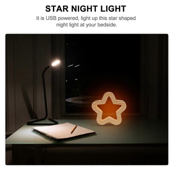Stjerne Neon Nattlys Tre Nattlys for dekorasjon USB-drevet