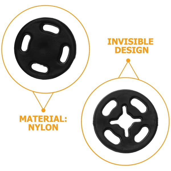 Sorte nylon trykknapper til syning af usynlige knaplukninger 2000 stk.