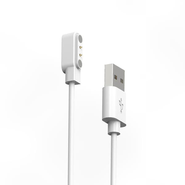 Hvit USB-ladekabel for smartklokker, kompatibel med C81-modeller, 24\"/39\" strømledning erstatning White