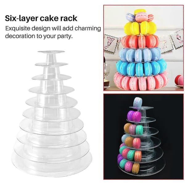 10-lags cupcakeholderstativ, rundt makrontårnstativ, klart kagedisplaystativ til bryllupsfødselsdag [MI] Transparent color