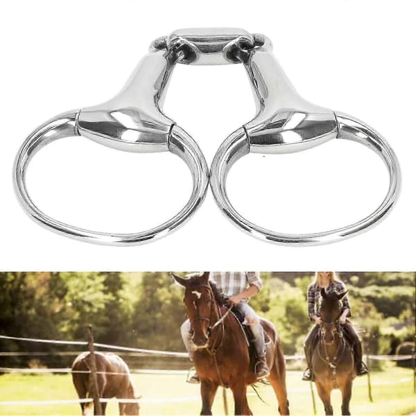 Häst Gag Ring Snaffle Bett Rostfritt Stål 125mm Löst Ovalt Länk Munstycke Hästträningsutrustning