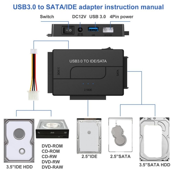 SATA IDE till USB adapter