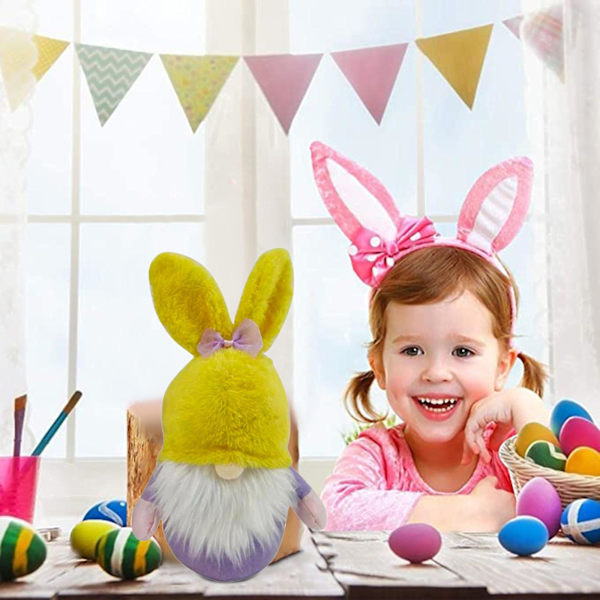 1st Påskhare Tomtar Vårgåva Rum Plysch Ansiktslös Docka Dekorationer Present eierfarben ostern B