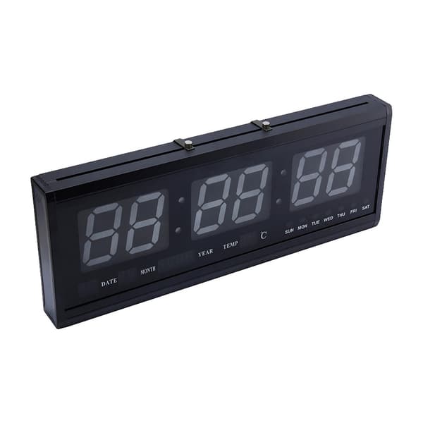 [RM]Large Modern LED Digital Wall Clock Date Temperature 24 Or 12 Hour Office