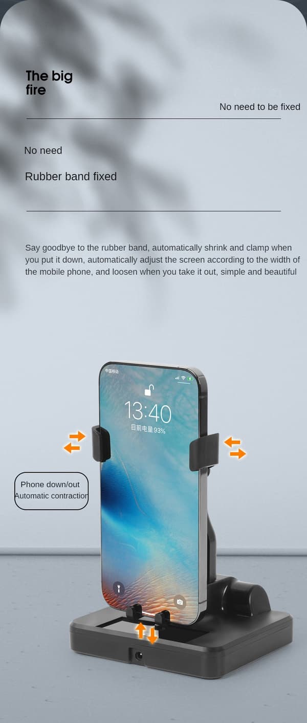 Automatic Swivel Phone Holder with Silent Shaker and Pedometer Black
