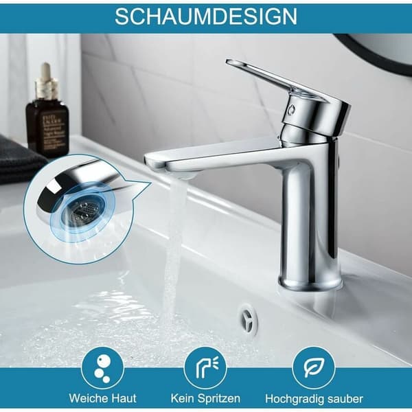 [RM]Elegant Bathroom Faucet, Chrome Finish Provides Timeless Charm And Rust Resistance, Solid Brass Structure For Unmatched Durability