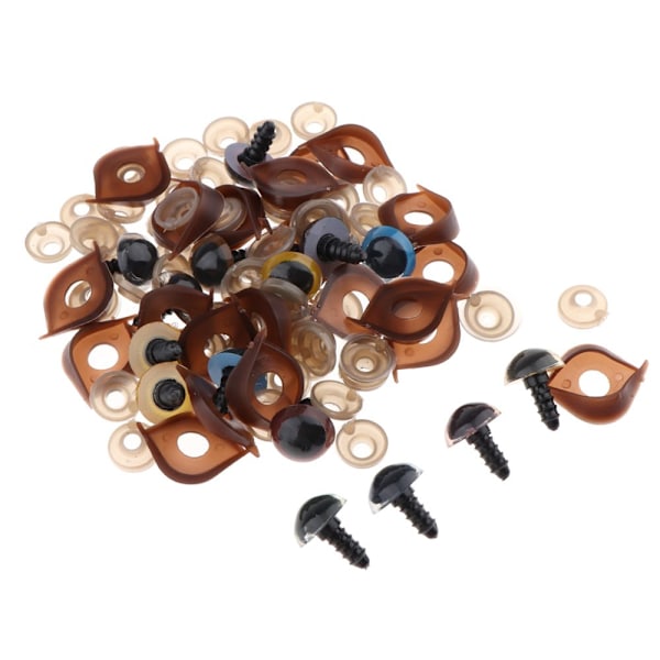 100 st Säkerhetsdockögon för DIY Nallebjörn Dockleksak Bricka 14mm Flerfärgad