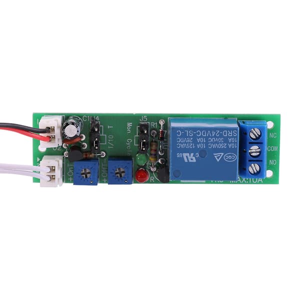 Timer Relay Module DC 5V 12V 24V Adjustable Cycle Timer Delay On/Off Switch Relay Module (DC24V, 0-15min)