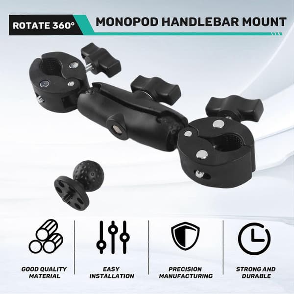 2X til Insta360 X2 X3 X4 X5 Motorcykel Cykelmontering Selfie Stick Monopod Styrholder til GoPro Max Hero 11 Tilbehør Black