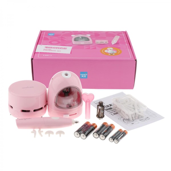 Student elektrisk pennvässare Mini Vacuum Electric Eraser Rosa