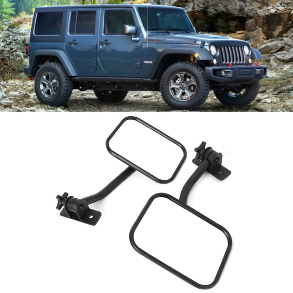 [RM] Car Square Rearview Mirror Replacement Side A-Pillar Column Car Accessories Fits for Jeep Wrangler 07-17