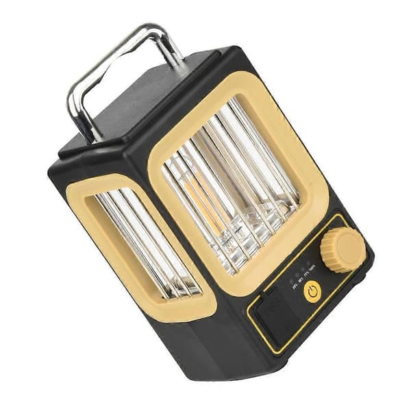 [RM]Udendørs Solar LED-lys Lampe USB Genopladelig LED Solar Campinglampe Bærbare Lanterner Yellow & black
