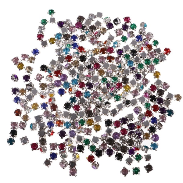 300 stycken Sy på Diamante Akryl Rhinestone Utsmyckningskristaller 4 mm