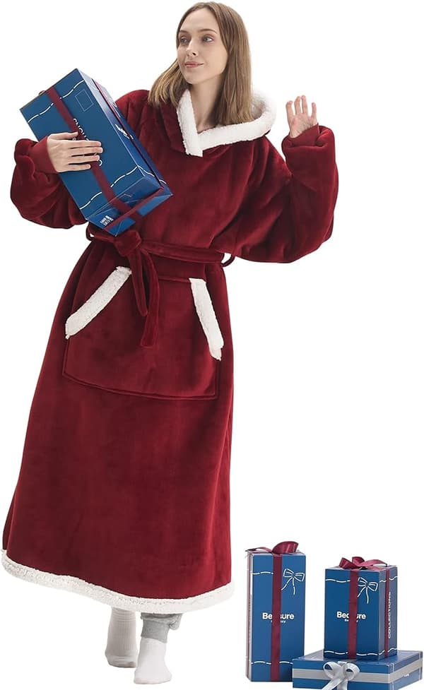 [RM] Stor oversized fleeceteppe, lang Sherpa fleece, ZQKLA