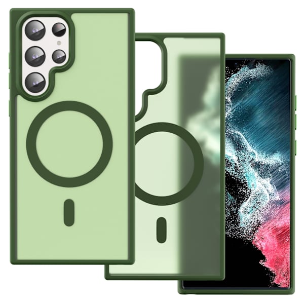 ColorPop Yhteensopiva Samsungin kanssa Yhteensopiva Yhteensopiva Galaxy S22 Ultra Kuori CH MagSafe Mattavihreä 40