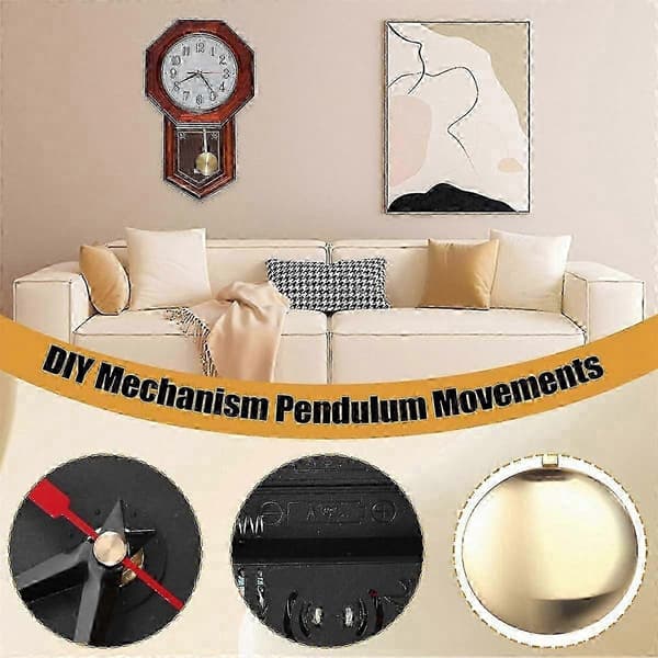 Westminster Chime Quartz-kellokoneisto heilurilla ja osoittimilla tee-se-itse-kellonvalmistukseen size