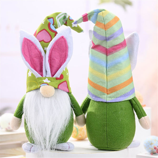 Påsk Tomtar Kanin Dekoration 40cm Dvärg Ansiktslös Docka Plysch Kanin Docka Barn eierfarben ostern C
