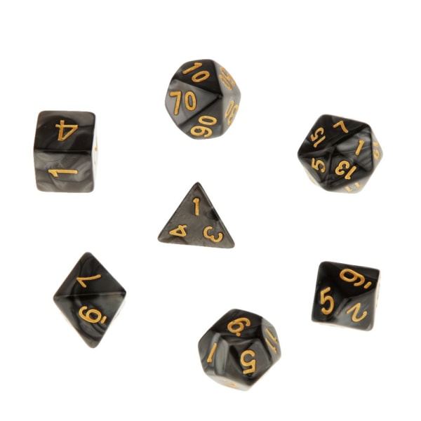 7x polyedriska tärningar för dungeons and dragons bordsspel + tärningskopp #3