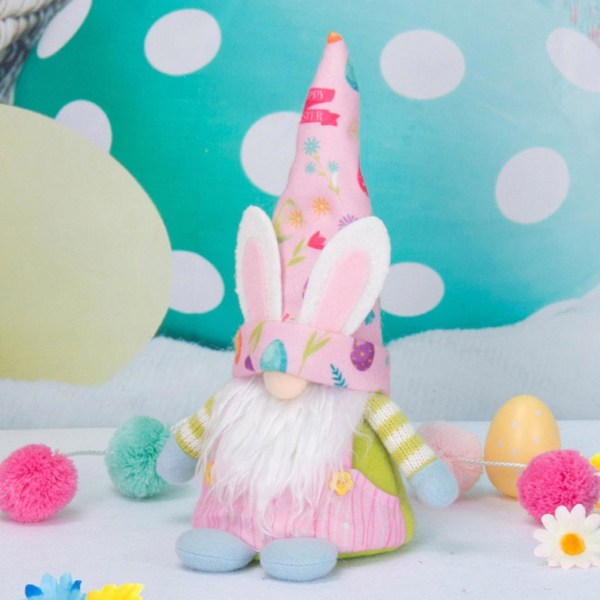 Påskdag Ljusslinga Docka Hänge Hem Högtid Dvärgprydnad Docka Högtidsprydnad Påskdocka Ornament Högtidsfönsterdekoration Tomte Pink