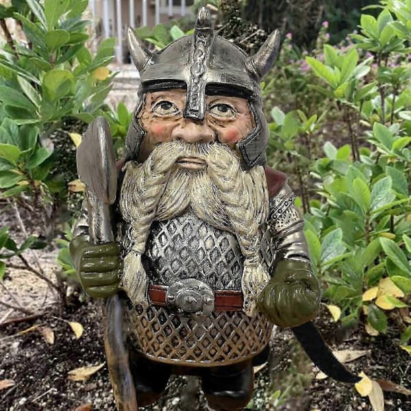 Bedste Gave - Vikinge Nordisk Dværge Gnome Statue Have Resin Ornamenter