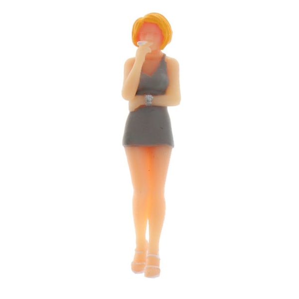 1/64 Miniatyr Gatubild Figur Karaktär Modell Scen Dekor Grå