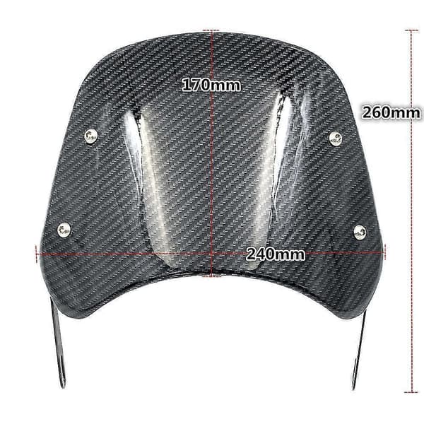 [RM] Carbon Fiber Paint Motorcycle Small Windshield Retro Small Windshield Front Windshield Universal For Most Models Carbon Fiber Paint