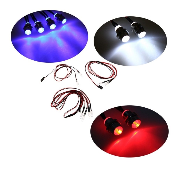 rc car led, rc car led light kit, rc car led light strips, röd led lampa, vit led bil light, hsp rc bil, rc bil, bilmodell