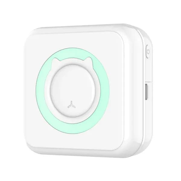 Label Printer All-in-one Mini Printer Portable Multifunctional Photo Printer Green 10 Rolls of Paper