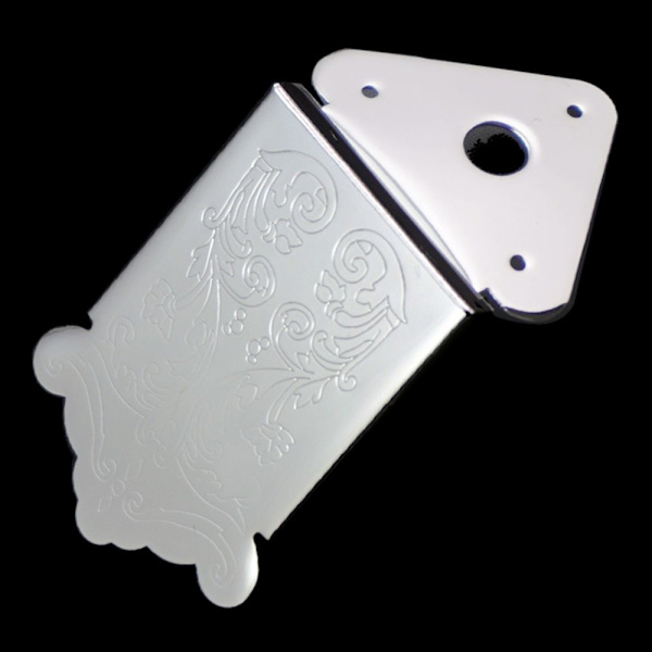 Mandolin Fyrverkerisvans Graverat Blommönster Instrumentdelar - Silver